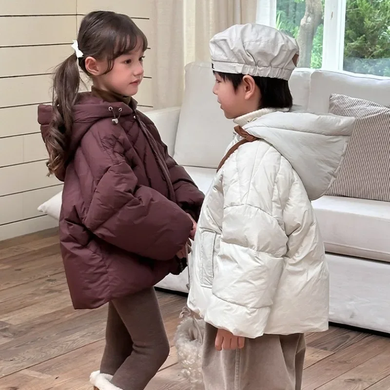 Baby White Duck Down Jacket Children Ultra Light Thicken Coat Boys Girls Top Clothing Kids Winter Jacket Solid Warm Boys Outwear