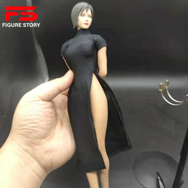 

Custom 1:6 black short sleeve cheongsam For 12" female figure Body Doll