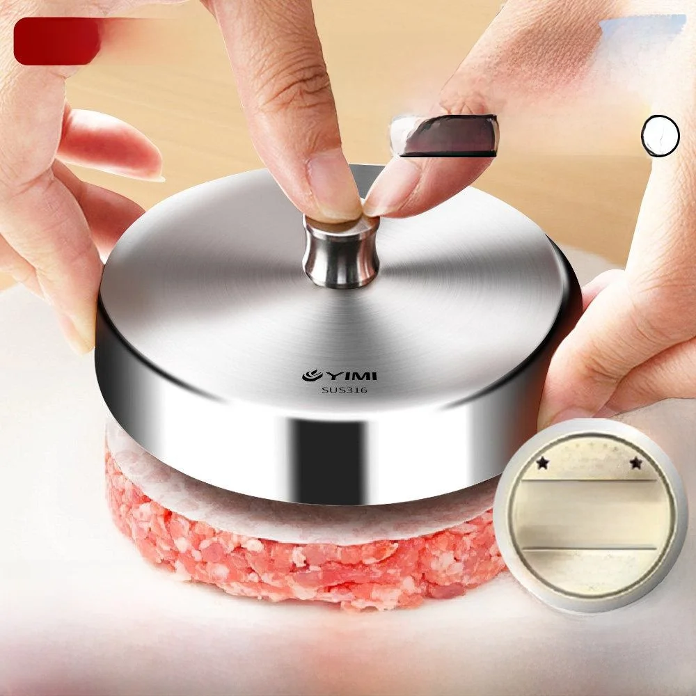 Food Grade Stainless Steel round Patty Maker for Beef Shrimp Burger Baby Complementary Food Tool Kitchen Cooking Mold