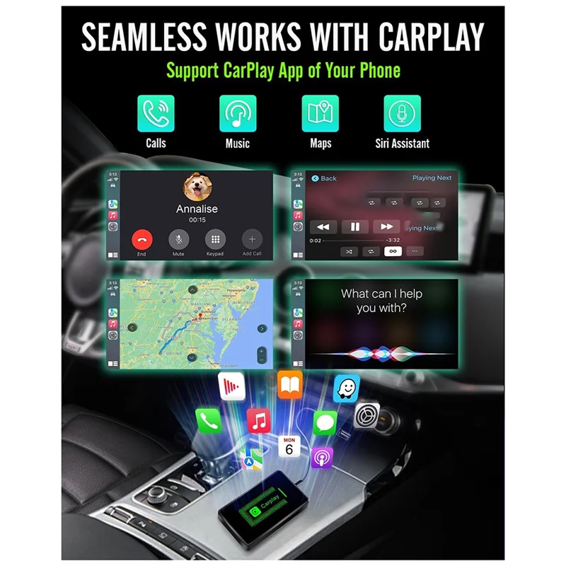 

ABFM-Wireless Carplay Adapter For Device,Adapter For Iphone Convert Factory Wired To Wireless Carplay Adapter Plug&Play