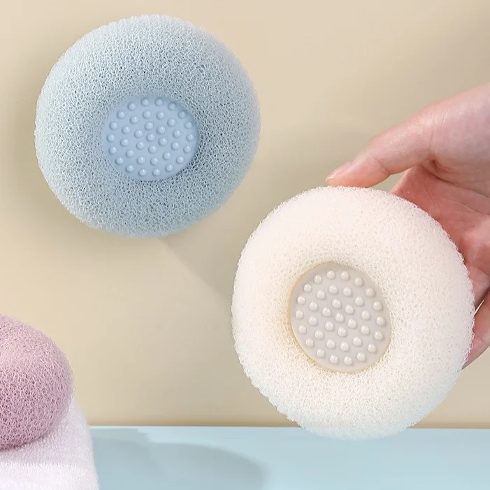 1Pc Sucker Bath Brush Soft Hair Bath Brush Back Ball Brush Bathroom Body Brushes Mud Back Scrubber Shower Massage Brushes