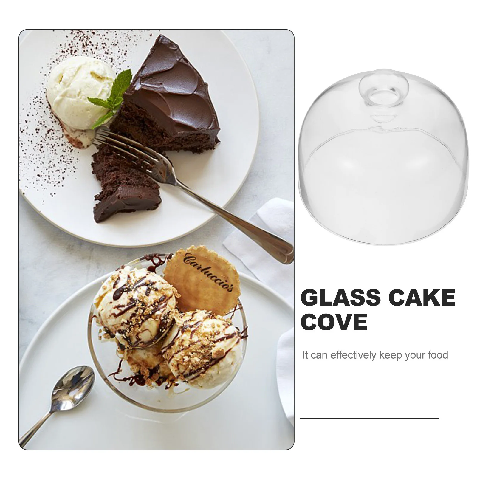 

1Pcs Cake Glass Cover Food Grade Dust Cover for Pastry Dessert Snacks Transparent Protective Food Storage