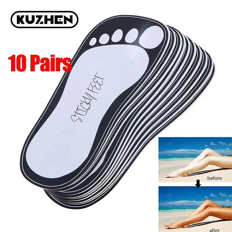 10 Pairs Tanning Sticky Feet Spray Tan Foot Protectors Accessories Sunless Tanning Feet Pads