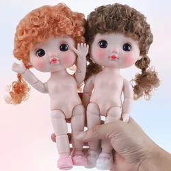 21cm Cute BJD Vinyl 3D Simulation Purple Eyes Doll Girl DIY Toy Accessories