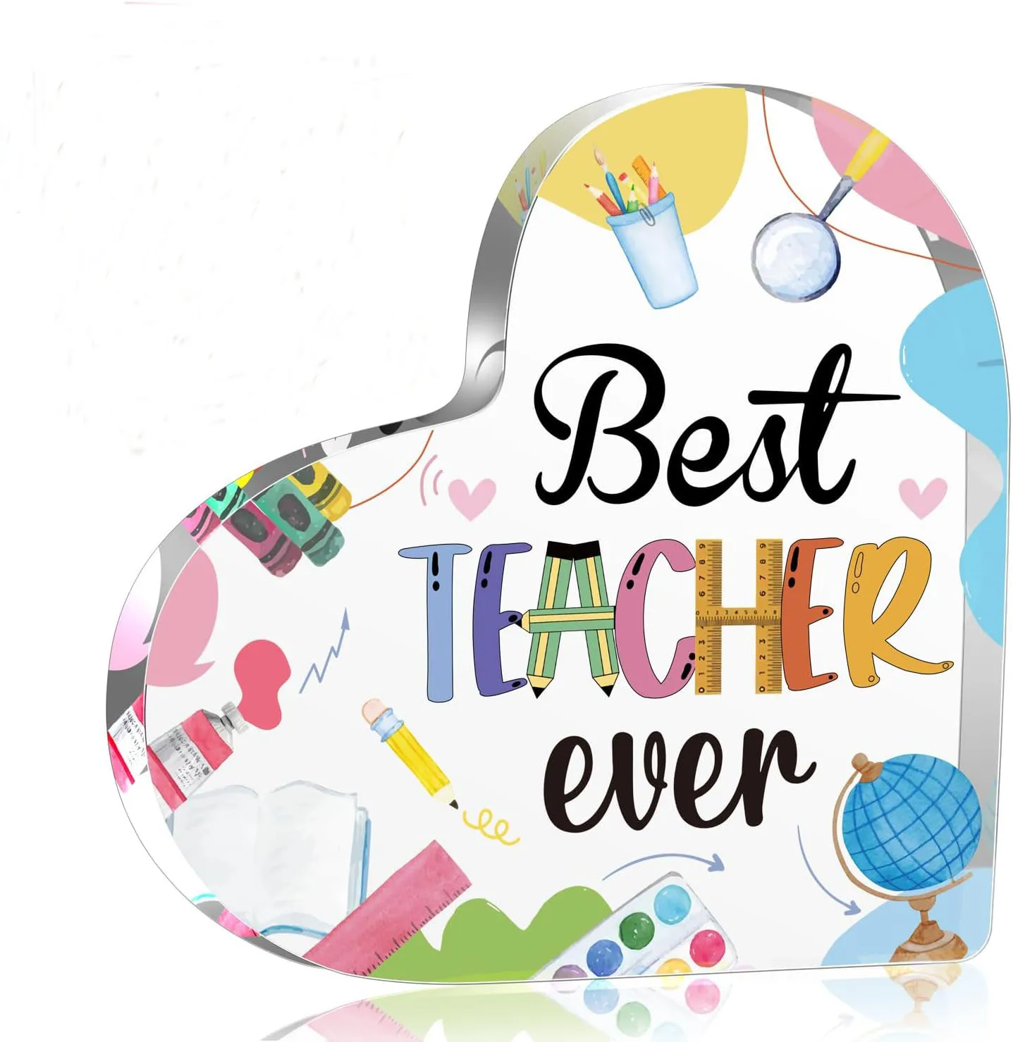 Teacher Appreciation Gifts for Women Men, Thank You Graduation Acrylic Paperweight Keepsake Gifts for Teacher Her Friends Classm