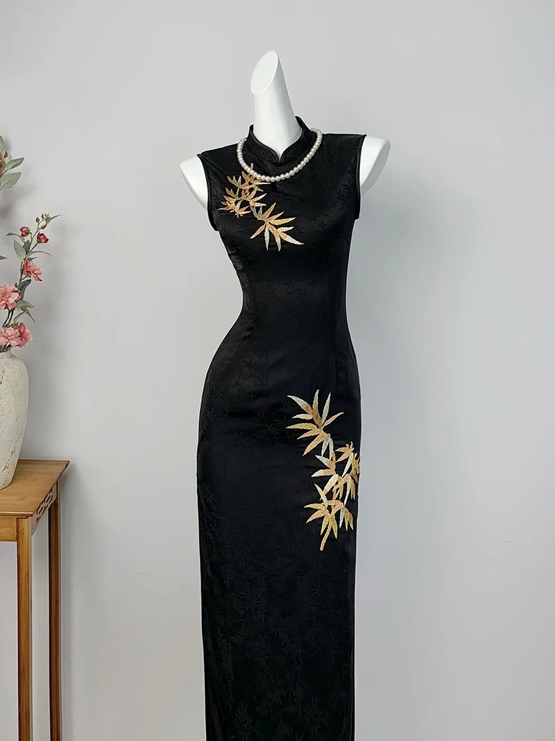 

Женская дышащая юбка средней длины DanYu Pure Bla Young Sle Svel, новая китайская версия 2025 года