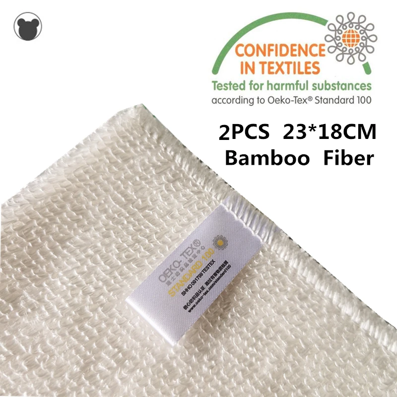 2PCS Natural Bamboo Fiber Thickened Cleaning Cloth Kitchen Scouring Pad White Dish Towel Easy To Clean Bathroom Rags Dishcloth