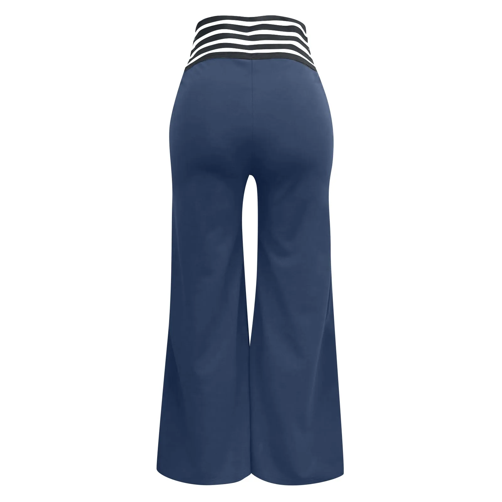 Pantalones con cinturón hueco para mujer, pantalones acampanados con temperamento a la moda para ir al trabajo, pantalones de pierna ancha informales lisos clásicos de uso diario