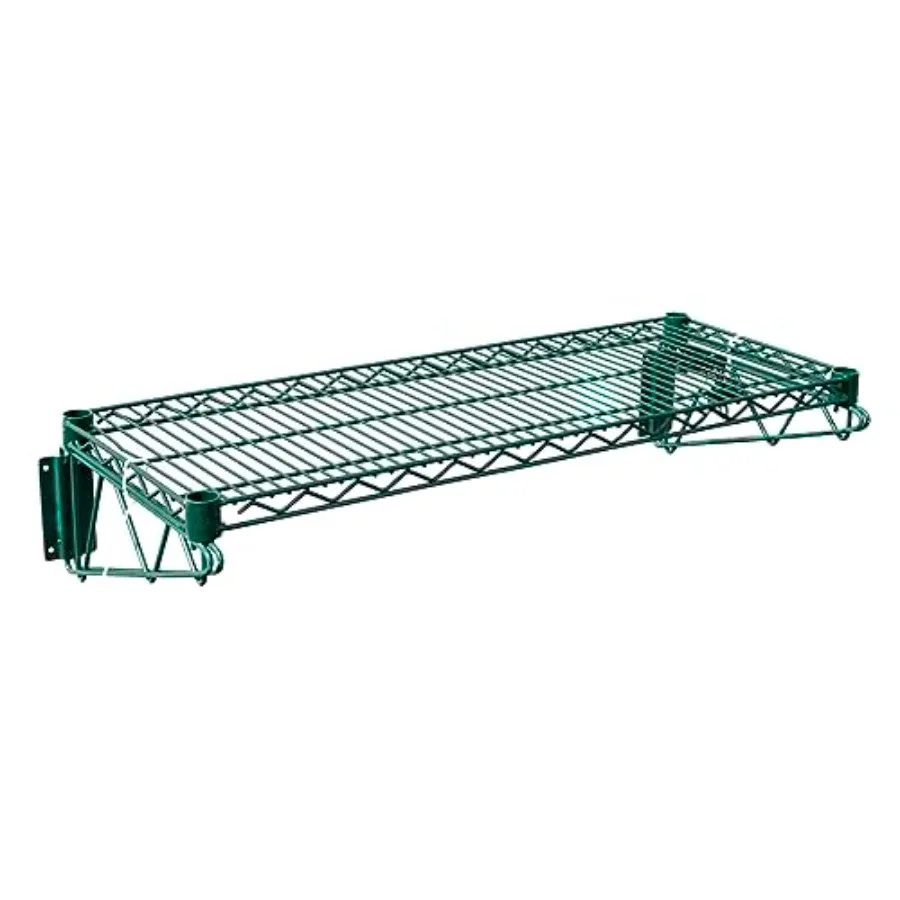 48x14 Epoxy-Coated Green Wire Wall Shelf for Commercial Kitchens, NSF Certified for Hygienic Food Service Use