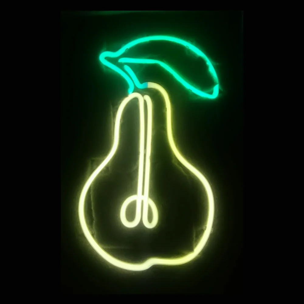 Glowing Pear Fruit Food Neon Sign Lamp Custom Handmade Real Glass Tube Store Home Deco Advertise Display Light Child Gift 8