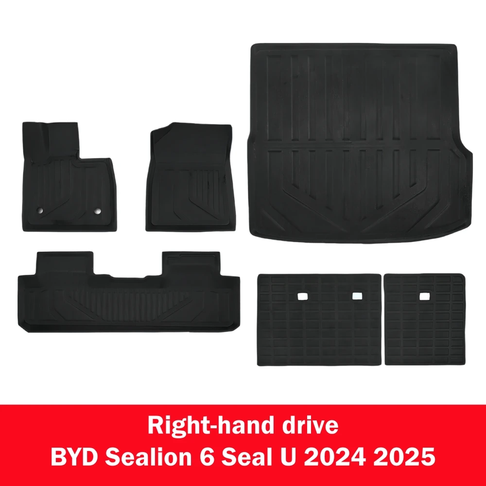 3D-Fußmatten für BYD Seal U Sealion 6 RHD 2024 2025 XPE Bodenteppiche Kofferraummatte Rückenlehnen-Schutzpolster Rechtslenker – Detail 10