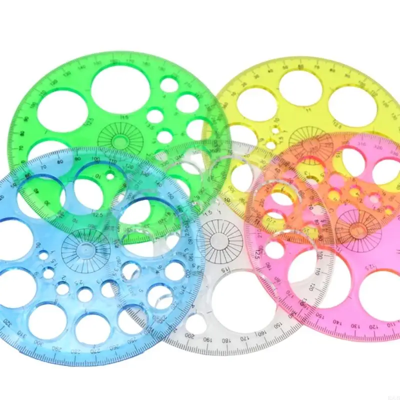 R9UB 5 PCS 360 graus Transferidor Círculo Matemática Modelo círculo círculo transferidor