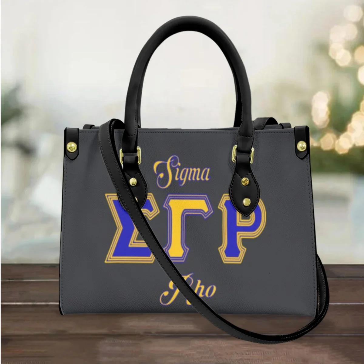 Sigma Gamma Rho Top Handle Elegant Totes New Popular Commuter Street Messenger Bag PU Leather Travel Fashion Cross Body Bags