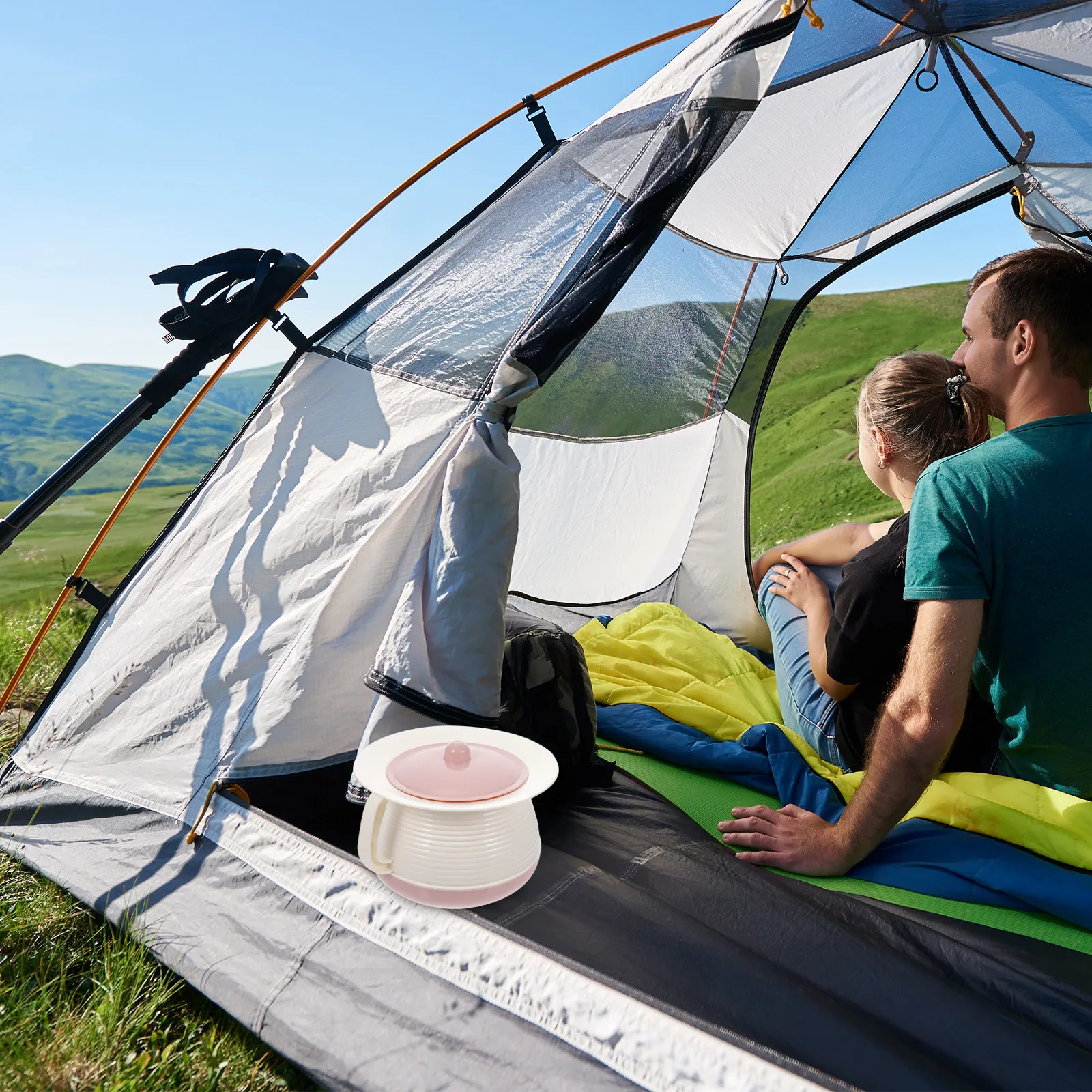 

1 шт. Премиальный утолщенный пластиковый горшок для туалета с крышкой, герметичный, для пожилых людей и взрослых, портативный, с ручкой, для сбора мочи/слюны