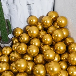 100/200PCS PACK 5-inch Gold Metal Balloon Birthday Wedding Party Decoration Balloon Baby Shower Supplies