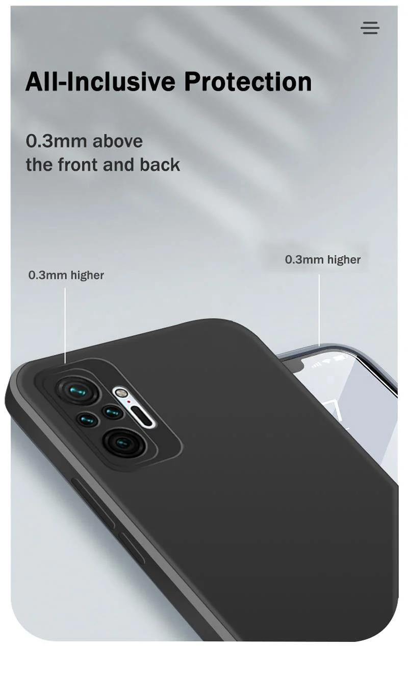 Coque Square Handyhülle für Xiaomi Redmi Note 10 Pro Max 10S 1Original Funda Note10 S 4G Matte Silikon Soft Case Hülle – Detail 3
