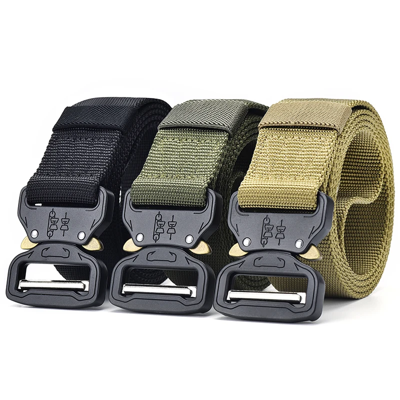 Tactical Belt Set Military Nylon Outdoor Belts Men Training Belt Metal Tactical Strap Sets Hunting Accessories