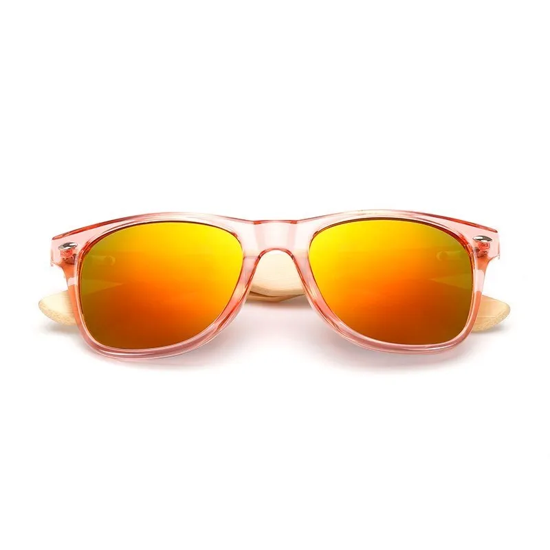 Gafas de sol de bambú para hombre y mujer, lentes de sol de madera de 16 colores, de diseñador de marca, espejo Original, retro