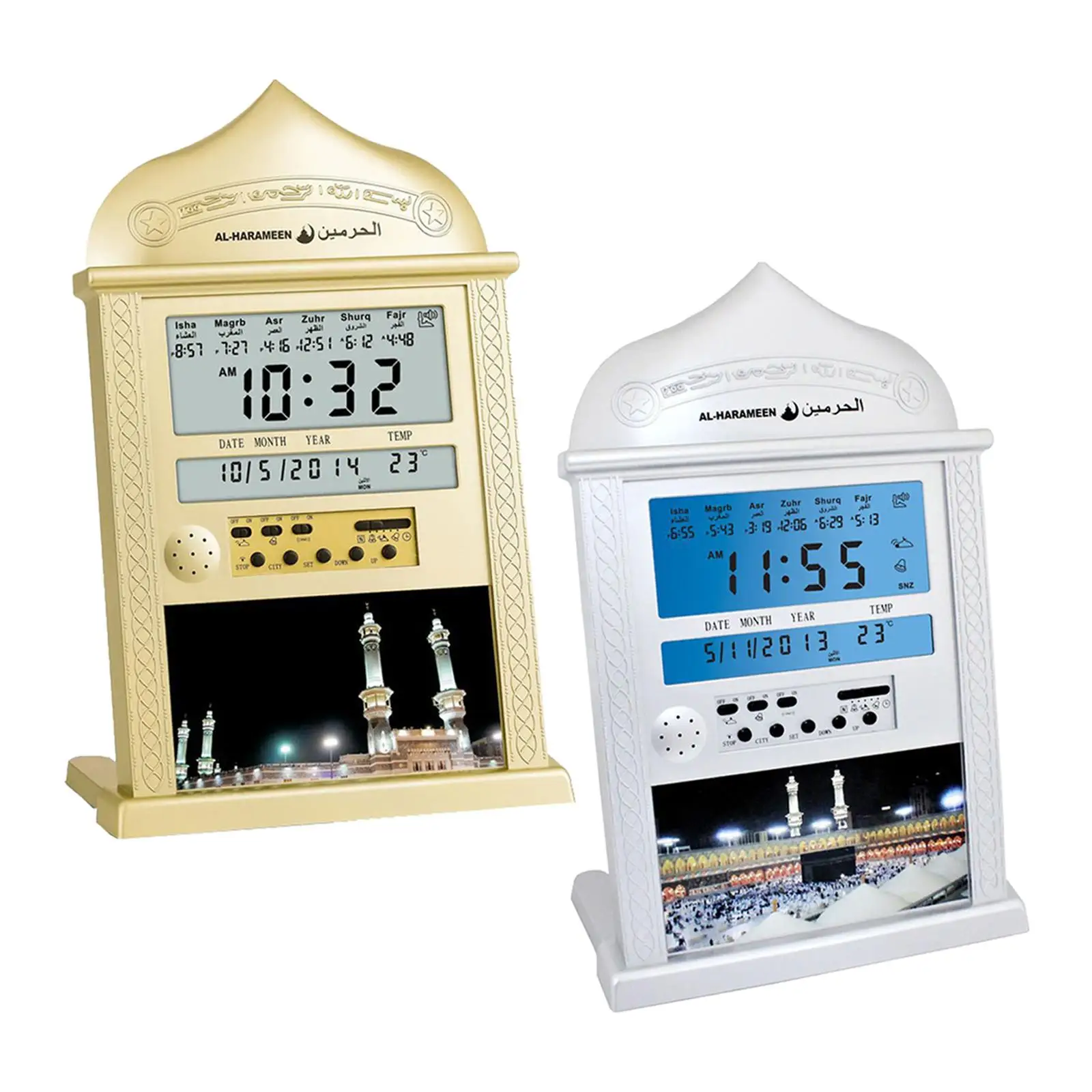 Azan Clock Muslim Islamic Wall Clock Snooze Mode Home/Office/Mosque Alarm Clock Month Date Year Temperature 12/24H Ramadan Gift