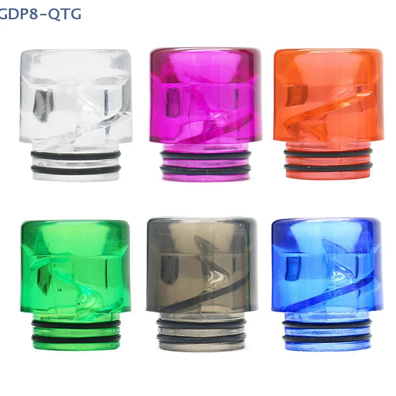 핫세일 1개 레진 810 레진 하드웨어 드립 노즐 화상방지 스트로 조인트 아크릴 스파이럴 드리퍼 마우스피스 고품질 드립팁