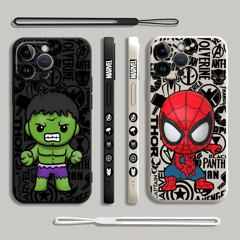 Marvel Sipider Man The HULK Soft Silicone Cover TPU Case for Apple iPhone XS Max 8 7 14ProMax SE XR 13 Pro 15 Plus 11 12 Mini