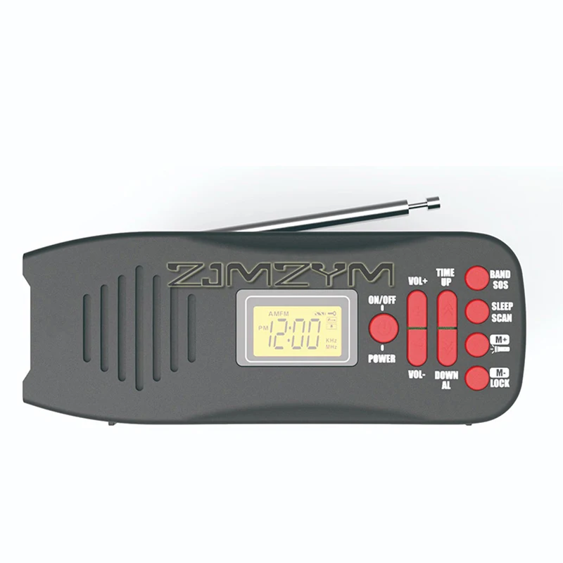 Emergency Portable Hand Crank, AM/FM Radio for Survival, Battery Powered Radio, USB Charger, Flashlight, Clock for Outdoor