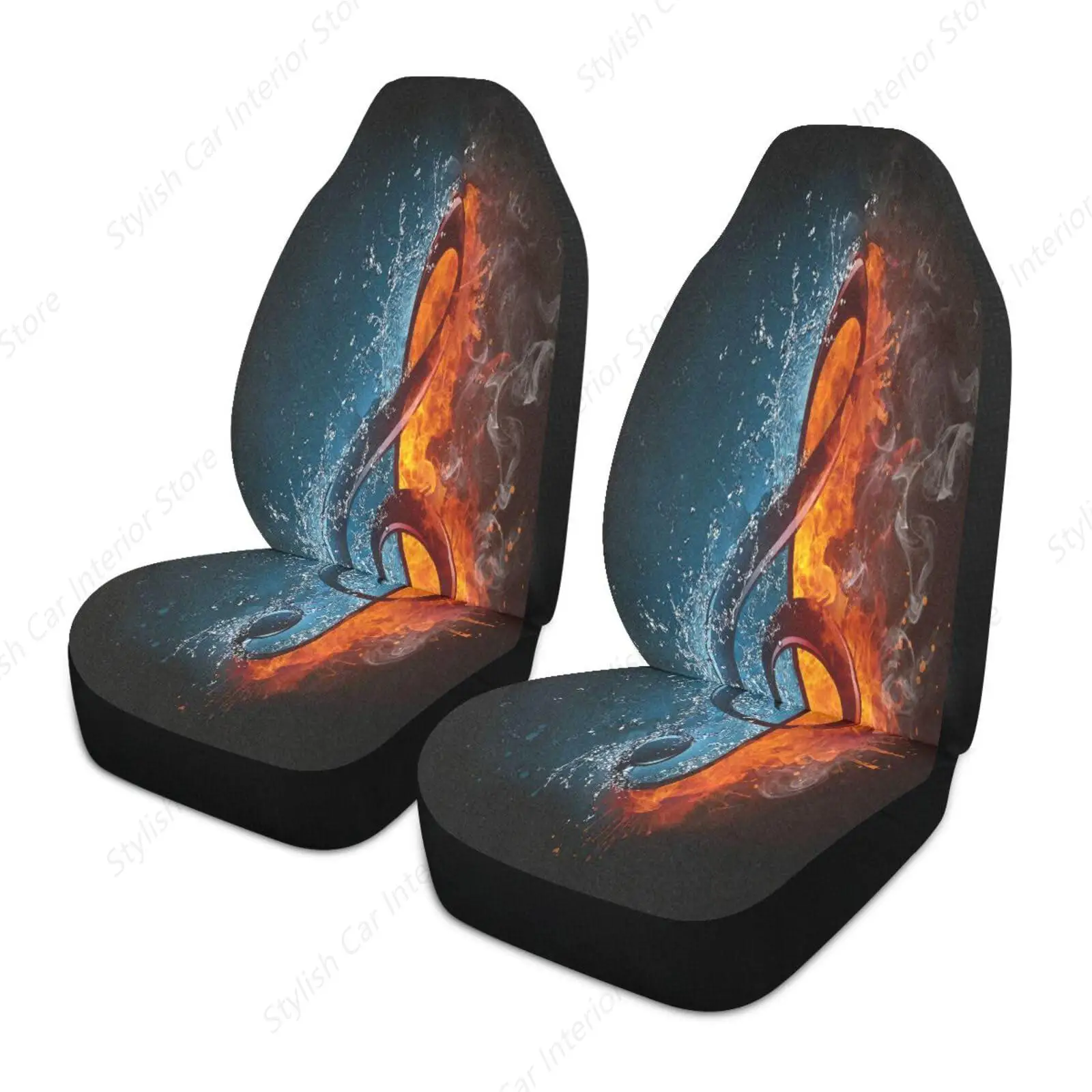 

Чехол на переднее автомобильное сиденье с музыкальными нотами, нескользящая, водонепроницаемая, дышащая, универсальная, подходит для внедорожников, автомобилей