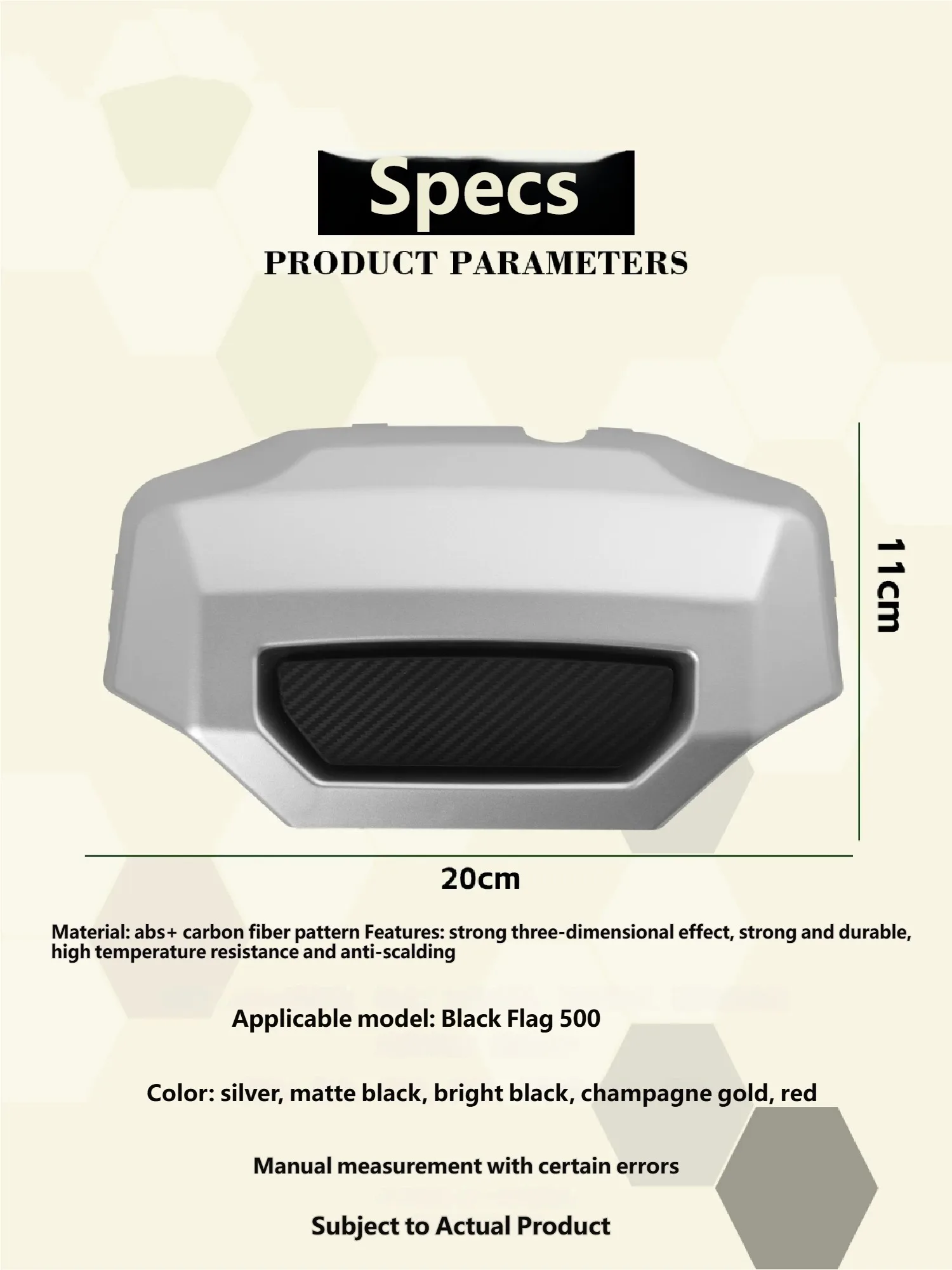 For Benda Dark Flag 500 Engine Side Cover Protector, High Temperature Resistant Dustproof Anti-Scratch Moto Mod Parts