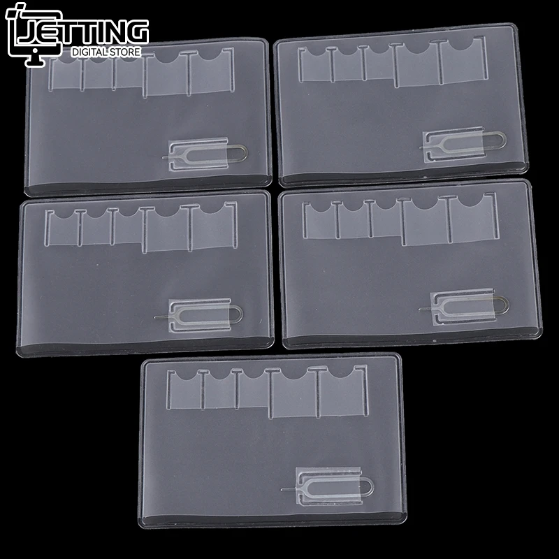 Universal Transparent Memory Card 6 Sim Card Holder Case Storage Case Box Bag Easy Carry Portable Protector Sleeves Pin Holder
