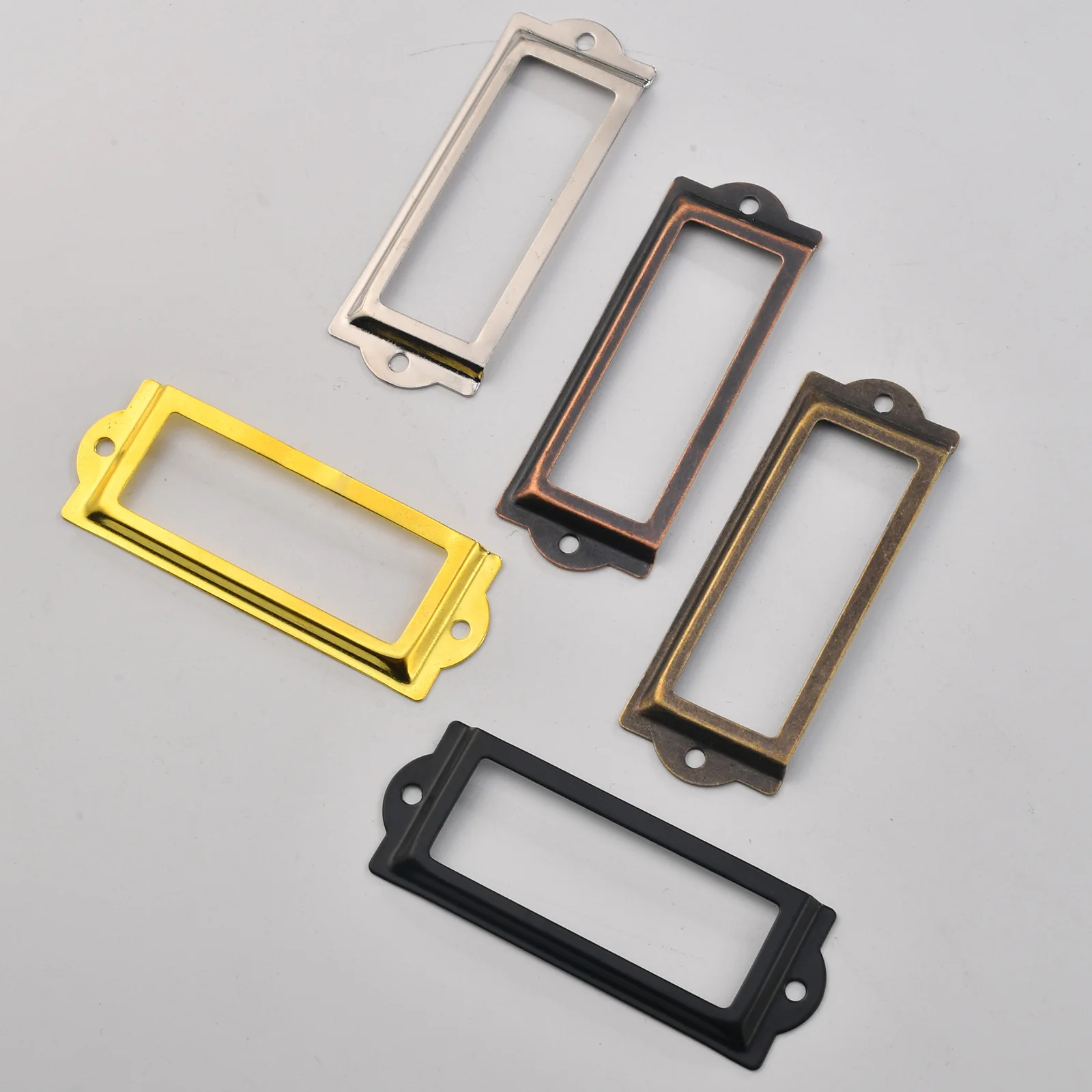 

Retro wrought iron new Chinese gift box business card card label clip business card frame label frame handle 83*30mm