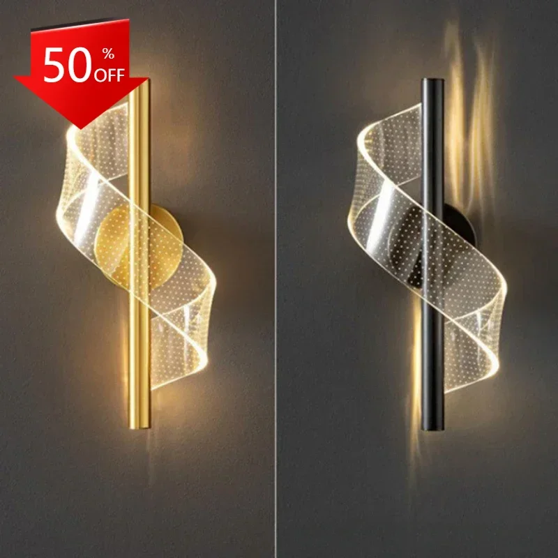 2025 Light Luxury Bedroom Bedside Wall Lamp Minimalist Nordic Living Room Home Designer Art Corridor Staircase Background Wall L