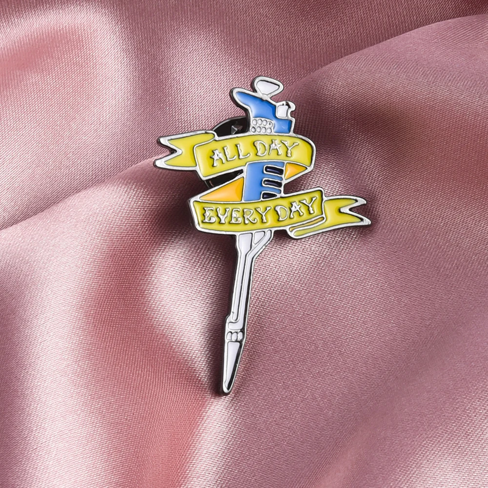 Medicine Enamel Button Brooch All Day Every Day Letter Scalpel Lapel Backpack Badge Medical Pins Jewelry Gift for Doctors Nurses image 3