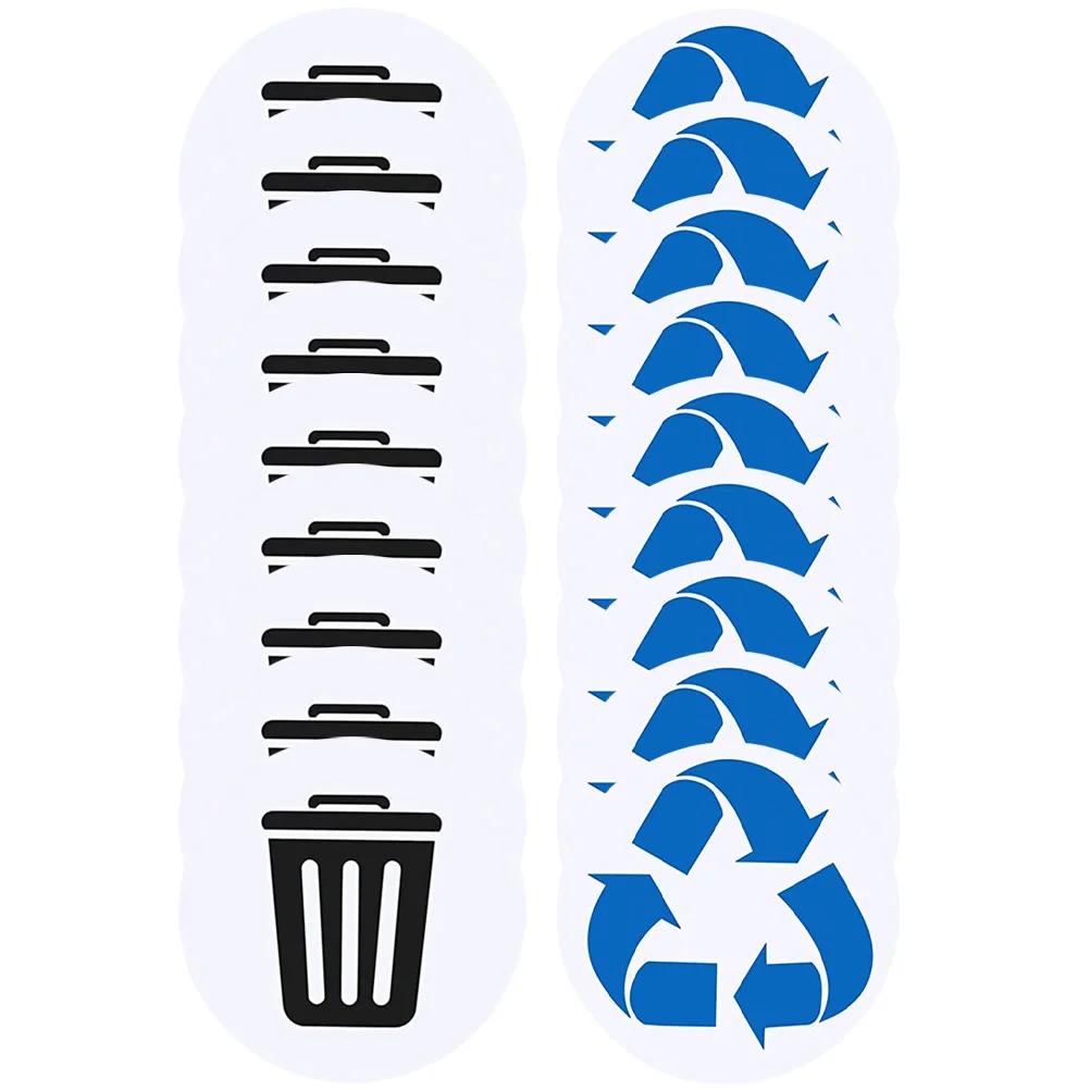 

PVC Recycling Stickers Waterproof Self Adhesive for Trash Cans Garbage Classification Labels Reusable Sticker Symbols Home Daily
