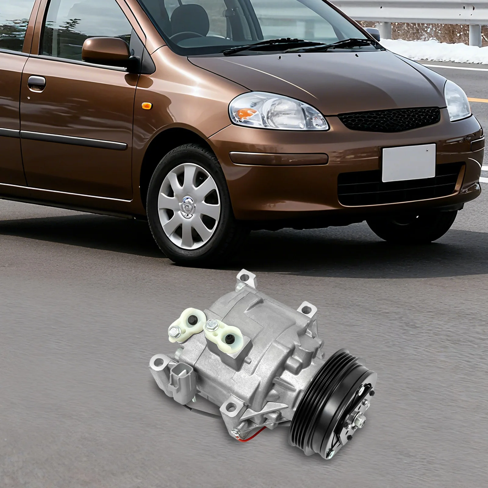 

AC Compressor, Automotive AC Compressor, Car Air Conditioning Pump, High Compatibility Improved Cooling Long Service Life for Auto Use