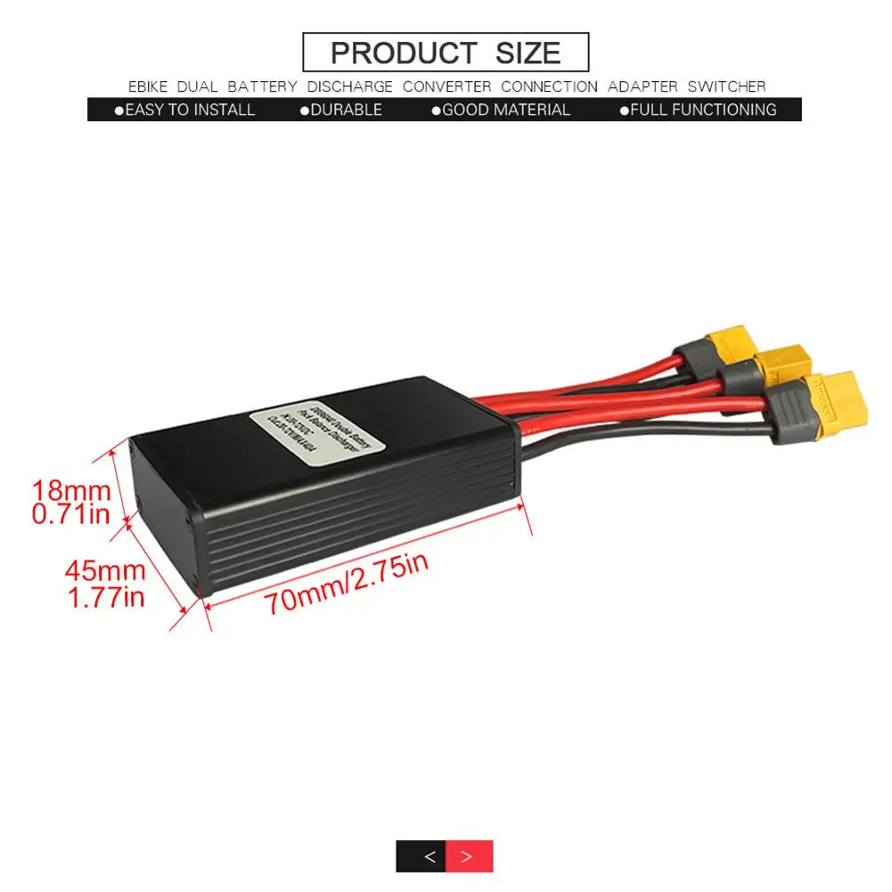 Dual Battery Parallel Connector 20v-72v 40A Simultaneous Discharge Lithium Battery Parallel Module Modified Parts