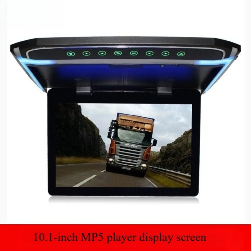 Ultra-thin 10.1 Inch Flip Down Car Roof Monitor MP5 Player HDMI Input Ceiling Mount Vehicle Display Screen