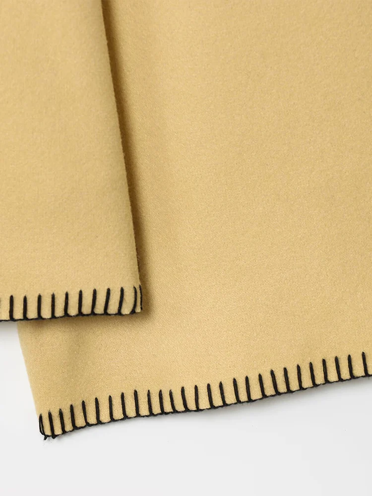 ヨーロッパスタイルの新しい女性用ファッショナブルで多用途な無地ハイネックシングルブレスト長袖コート