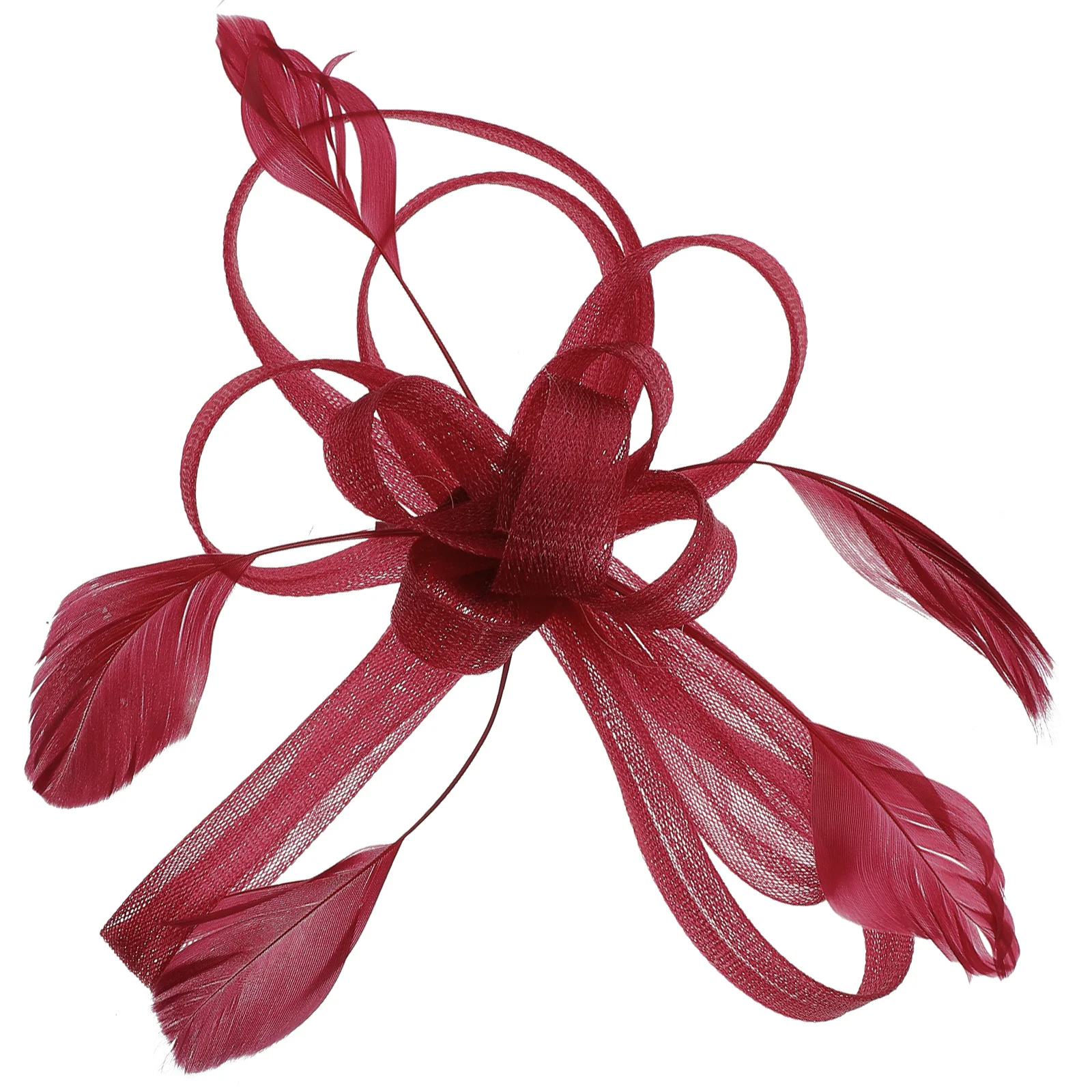 

Fascinator Hair Clip Rose Red Elegant Bridal Wedding Accessory for Women Party Banquet Decorative Hairpin Formal