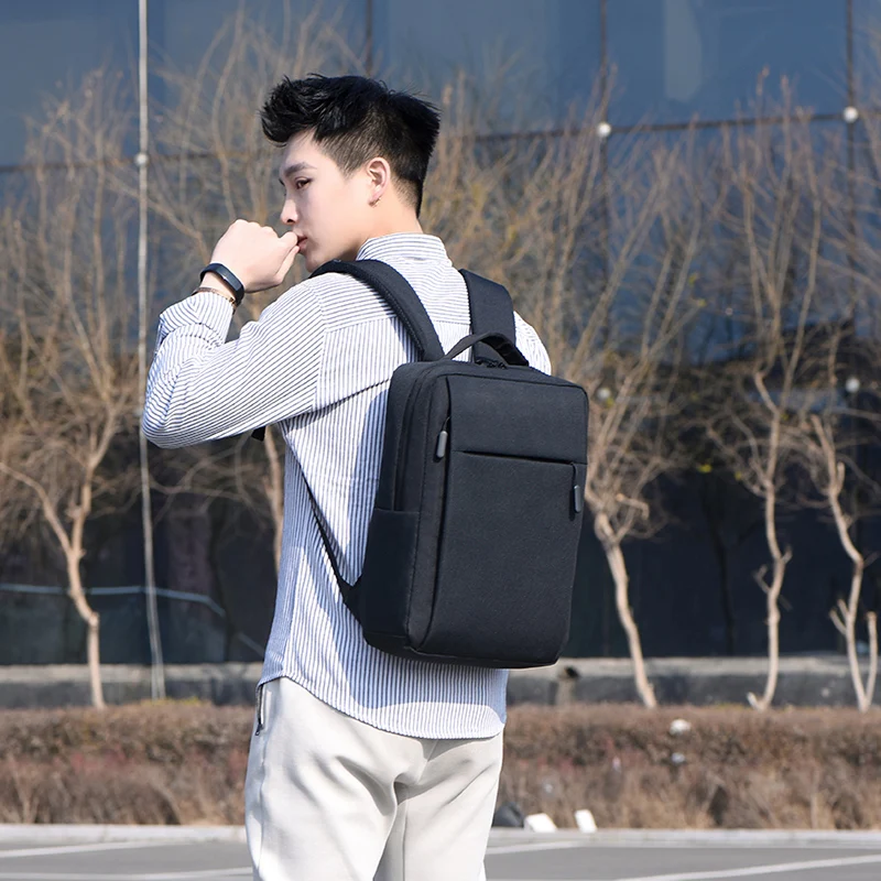 Multi-layer Comfortable Backpack Business Men\'s Backpack USB Charging Port Large Capacity  Waterproof Design Laptop Compartment