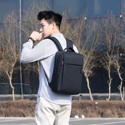 Mochila confortável multicamadas, mochila masculina de negócios, porta de carregamento usb, grande capacidade, design à prova d'água, compartimento para laptop