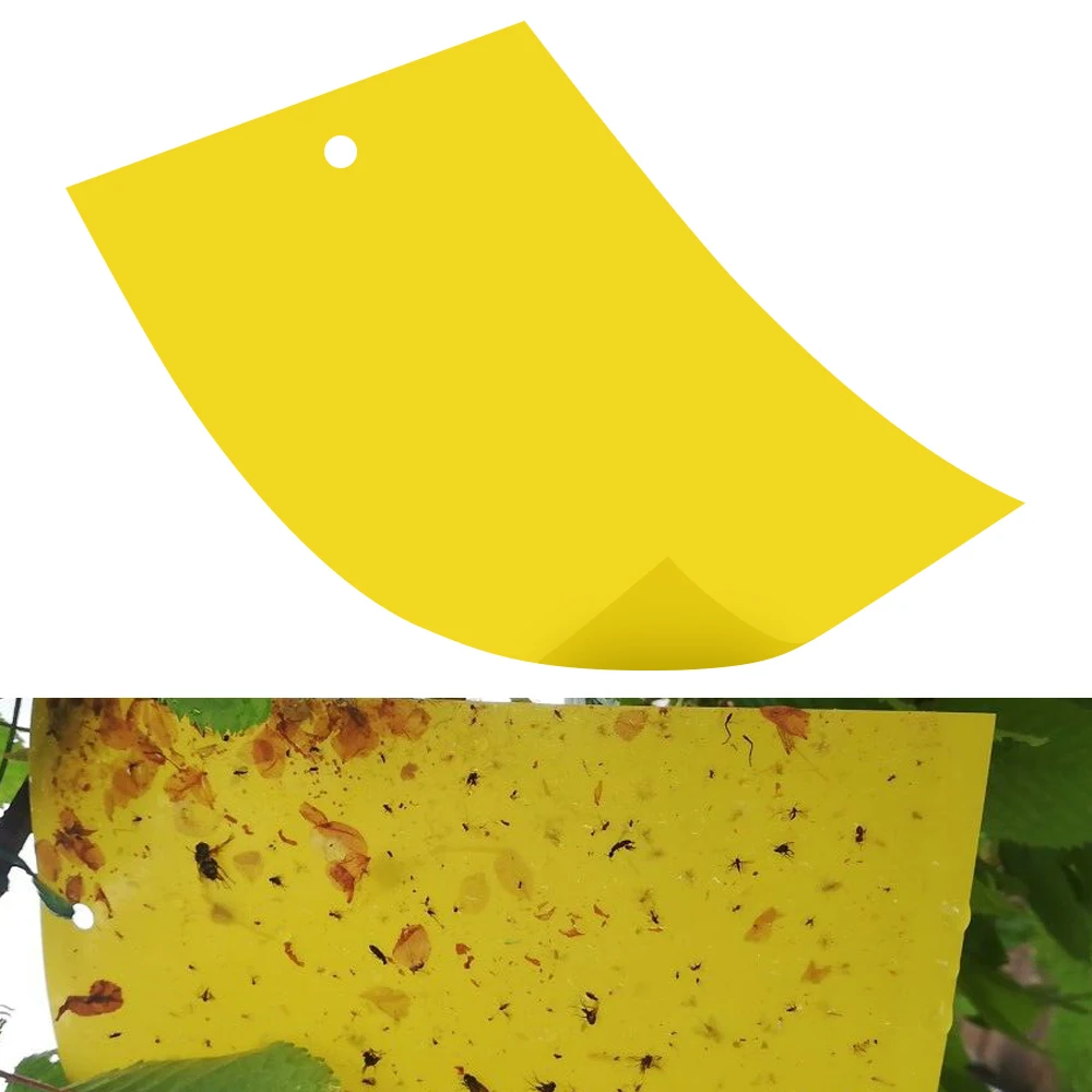 Yellow Flying Insect Catching Control Sticker 30/50 pcs for Greenhouse Home Garden Insects Glue Sticky Board Trap Double-sided