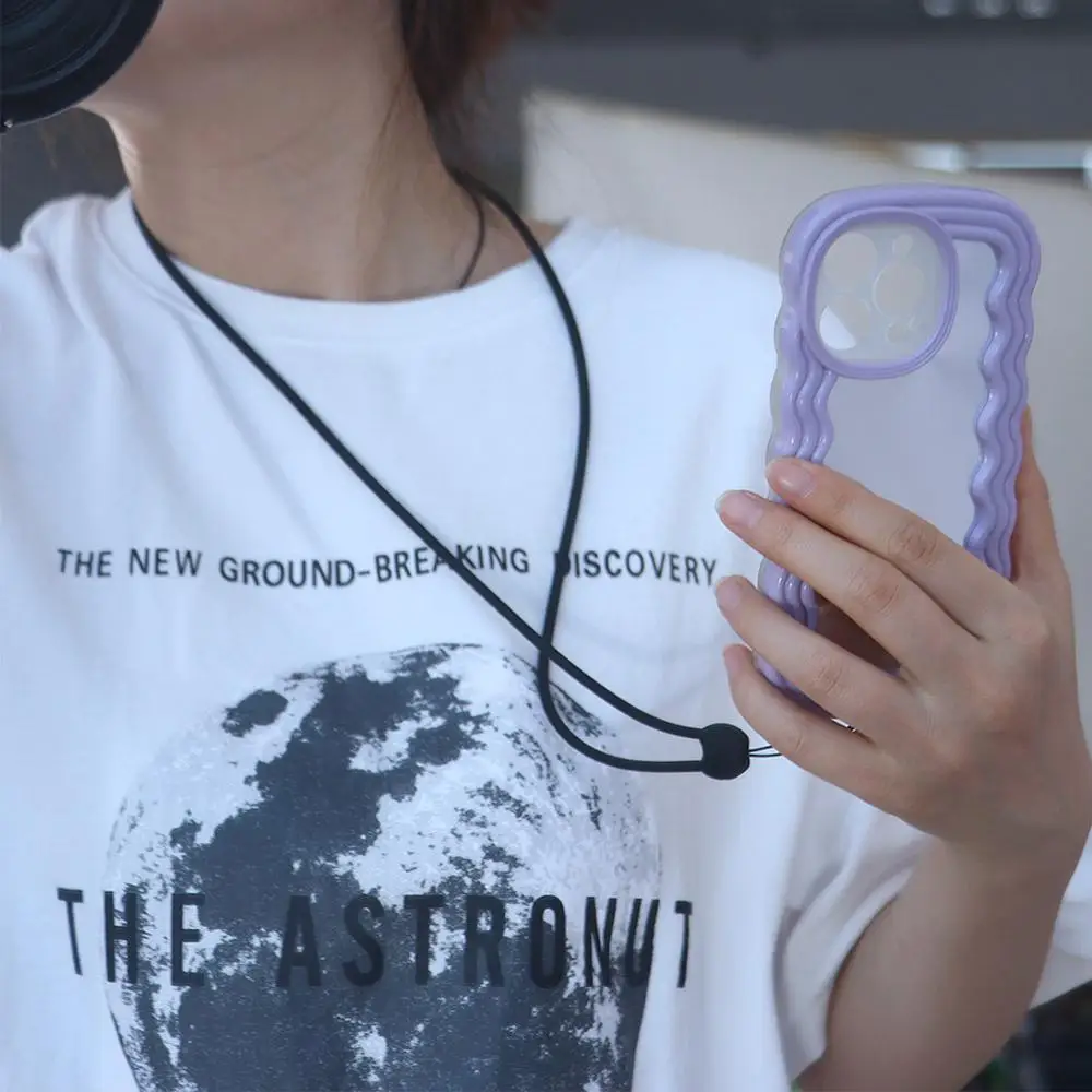 Color Working Card Keychain Silicone Anti Losing Rope Phone Necklace Strap Phone Lanyard Phone Hanging Rope Mobile Phone Straps