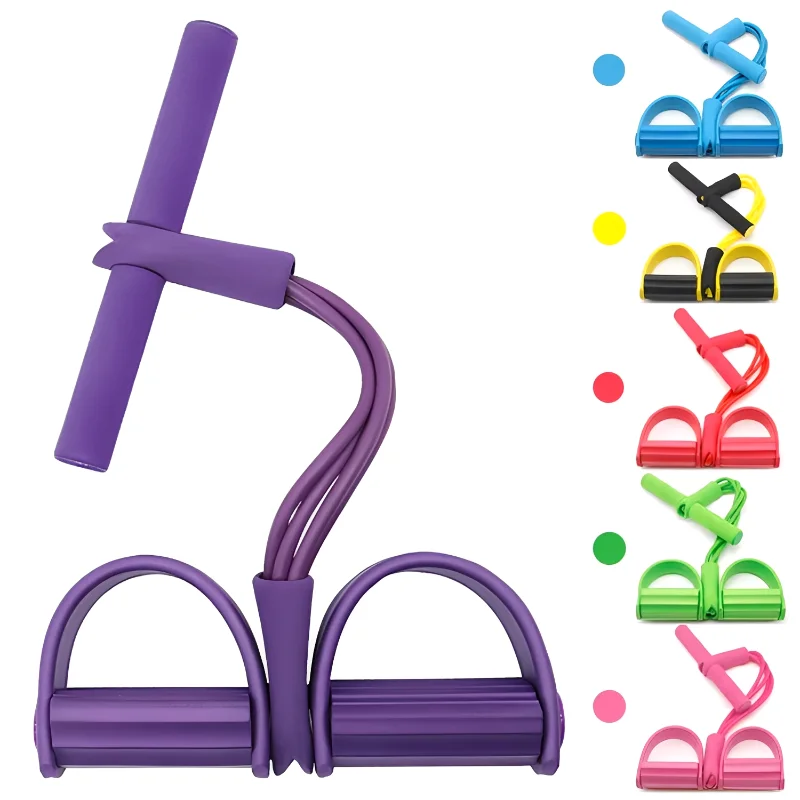 C Four-Tube Pedal Tensioner Multi-Functional Household Fitness Equipment Yoga Abdominal Strengthening Elastic Band Tension Rope