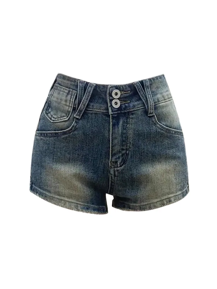 

Office Lady Blue Denim Shorts Fashion Sexy High Waist Hot Pants Casual Harajuku Jeans Shorts Korean Streetwear 2000s Aesthetic