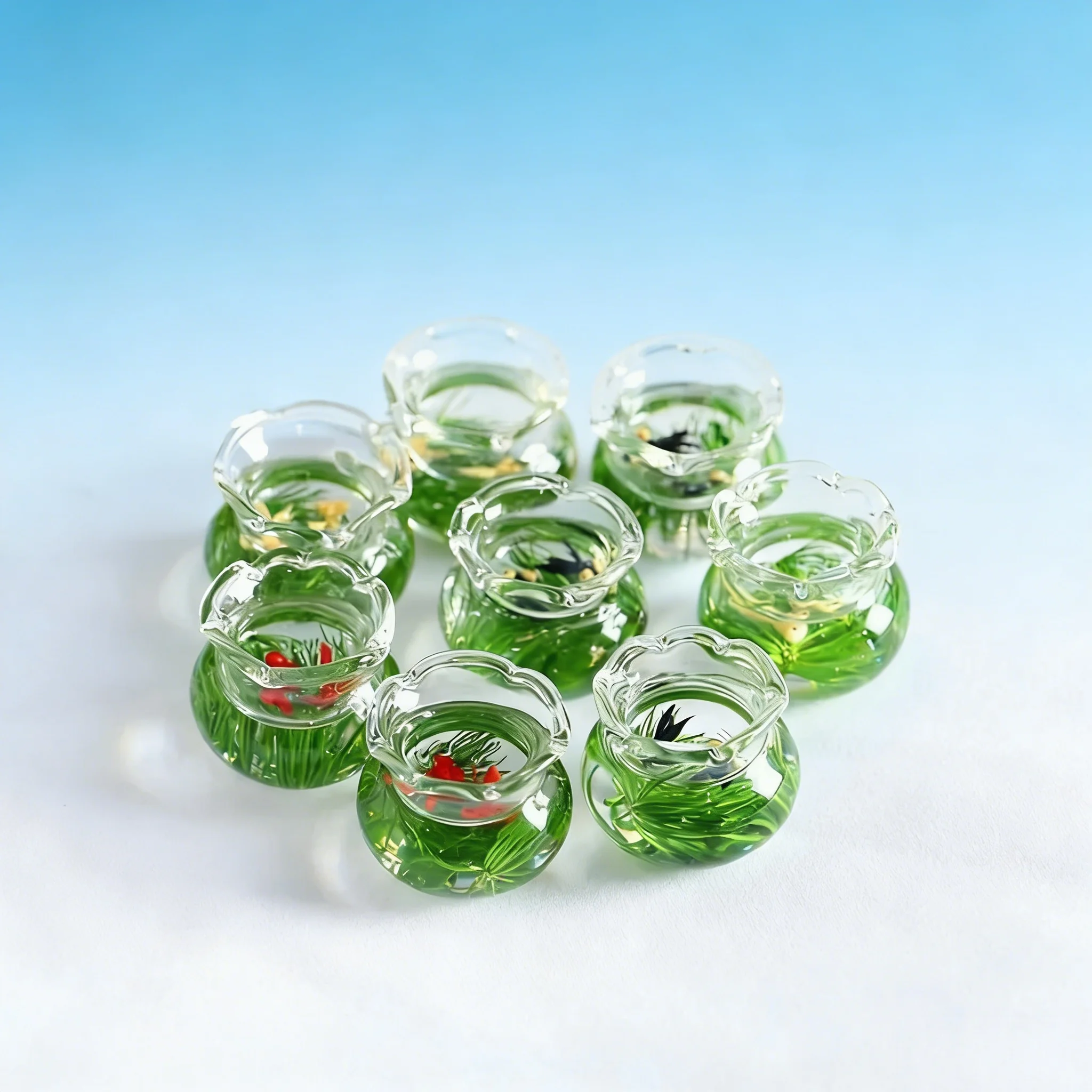 

1:12 Miniature Dollhouse Accessories Realistic Glass Fish Tank Model Home Decor