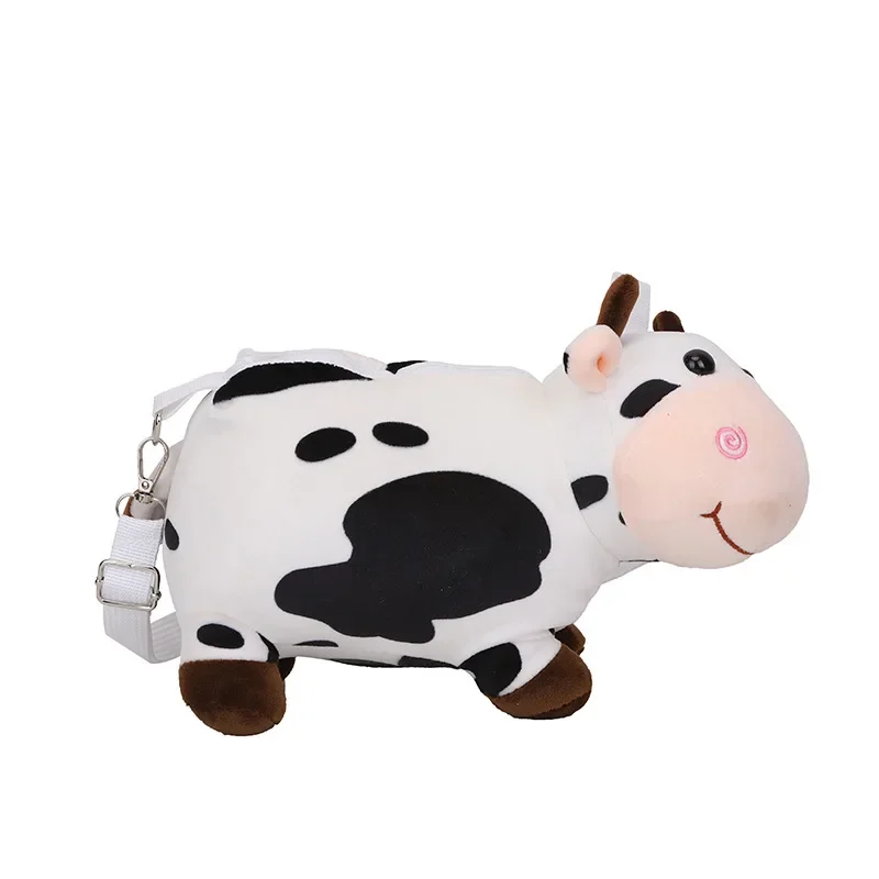 Kawaii Cow Plush Bag Backpack Toy Lovely Zero Wallet Crossbody Bag For Boys Girls Gifts