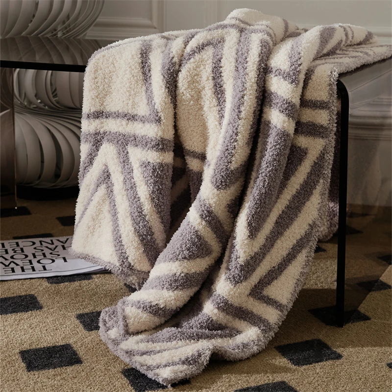 

Super soft Knitted blank wearable Warm fluffy throw blanket jacquard Bed blankets home decor nap Sofa blankets Cloud Touch feel