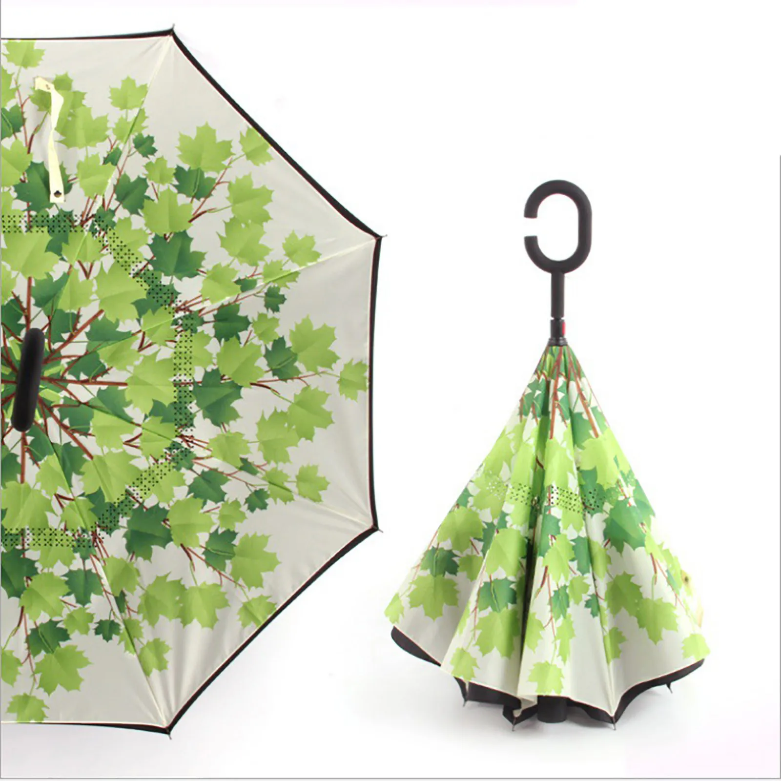 

Creative Umbrella Protection Sun Shade Shape C Handle Windproof Reverse Folding Umbrella C Handle Windproof Folding Umbrella