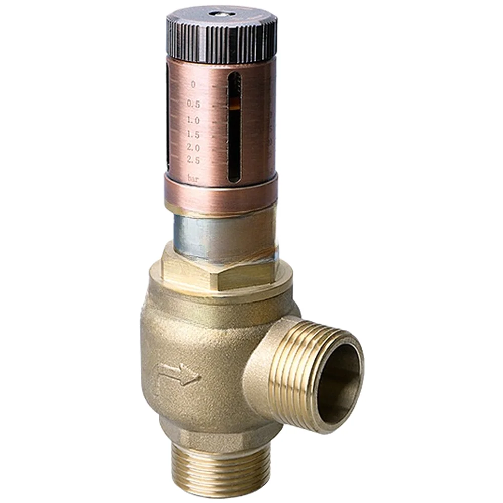 Differential Pressure Balancing Valve DN32 for Heat Pump Systems Adjustable 0-2.5 bar Copper Construction Right Angle Design