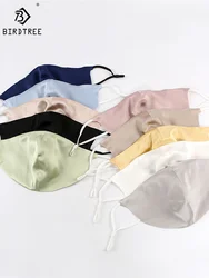 Birdtree 100%  Real Silk Mask 19 Mm Insert Type With Filter Cross-border Ear Hook Type Washable Dust Masks A34439M